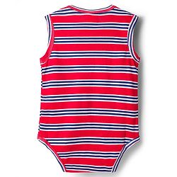 Babyhug 100% Cotton Knit Sleeveless Striped & Boat Printed Onesies Pack of 3 - Multicolor