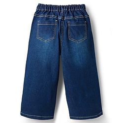 Babyhug Full Length Washed Denim Jeans With Stretch - Navy Blue