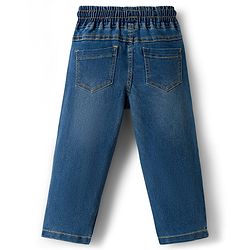 Babyhug Full Length Denim Jeans with Patch Detailing - Blue