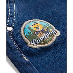 Babyhug Full Length Denim Jeans with Stretch & Patch Detailing - Navy Blue