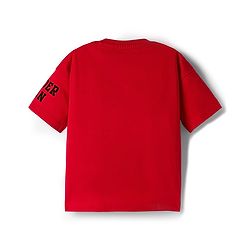 Babyhug Marvel Terry Knit Half Sleeves Oversize Drop Shouder T-Shirt With Functional Bag - Red