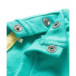 Babyhug Disney Cotton Knit Half Sleeves T-Shirt & Dungaree with Mickey Mouse Graphic - Blue