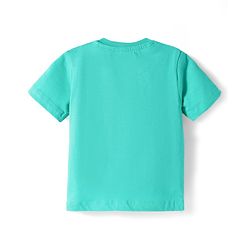 Babyhug Disney Cotton Knit Half Sleeves T-Shirt & Dungaree with Mickey Mouse Graphic - Blue