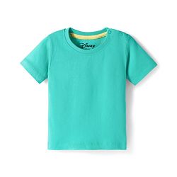 Babyhug Disney Cotton Knit Half Sleeves T-Shirt & Dungaree with Mickey Mouse Graphic - Blue