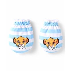 Babyhug Disney Interlock Knit Full Sleeves Onesie with Cap Mittens & Booties Lion King Graphic - Blue