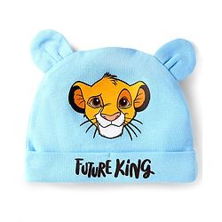 Babyhug Disney Interlock Knit Full Sleeves Onesie with Cap Mittens & Booties Lion King Graphic - Blue