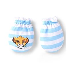 Babyhug Disney Interlock Knit Full Sleeves Onesie with Cap Mittens & Booties Lion King Graphic - Blue