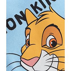 Babyhug Disney Interlock Knit Full Sleeves Onesie with Cap Mittens & Booties Lion King Graphic - Blue