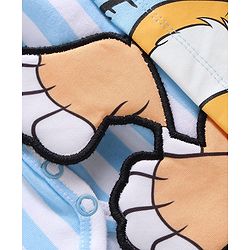 Babyhug Disney Interlock Knit Full Sleeves Onesie with Cap Mittens & Booties Lion King Graphic - Blue