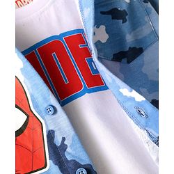 Babyhug Marvel 100% Cotton Knit Full Sleeves Shirt & Sleeveless Tank T-Shirt With Spider Man Graphics - Multicolour