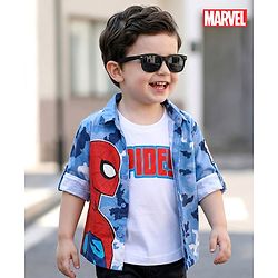 Babyhug Marvel 100% Cotton Knit Full Sleeves Shirt & Sleeveless Tank T-Shirt With Spider Man Graphics - Multicolour