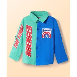 Babyhug Marvel 100% Cotton Knit Full Sleeves Shirt & T-Shirt With Avengers Graphics - Multicolour