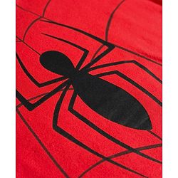 Babyhug Marvel 100% Cotton Knit Half Sleeves Romper With Spider Man Graphic & Cap - Red