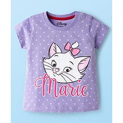 Babyhug Disney Single Jersey knit Half Sleeves T-Shirts with Marie Graphic Pack of 3 - Multicolor