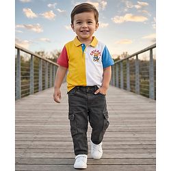 Babyhug Full Length Solid Color Denim Jeans with Stretch - Black