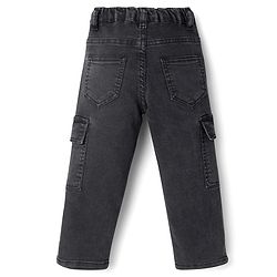 Babyhug Full Length Solid Color Denim Jeans with Stretch - Black