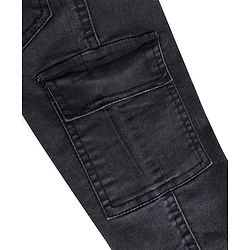 Babyhug Full Length Solid Color Denim Jeans with Stretch - Black