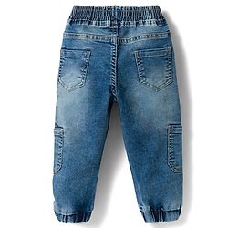 Babyhug Full Length Washed Denim Jeans With Stretch - Blue