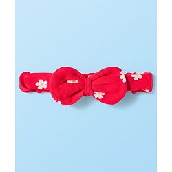 Babyhug 100% Cotton Interlock Knit Frill Sleeves Romper With Floral Print Pack Of 2 - Red & White