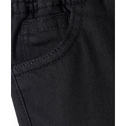 Babyhug Denim Washed Full Length Solid Colour Jeans with Cut & Sew Design & Strech - Black