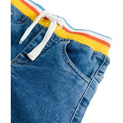 Babyhug Denim Full Length Solid Jeans with Stretch - Blue