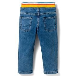 Babyhug Denim Full Length Solid Jeans with Stretch - Blue