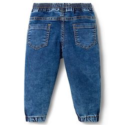 Babyhug Full Length Washed Denim Jeans with Stretch - Blue
