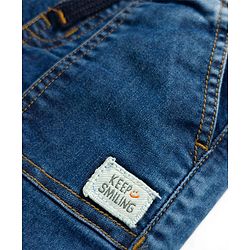 Babyhug Full Length Washed Denim Jeans with Stretch - Blue