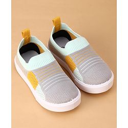 Cute Walk by Babyhug Slip On Casual Shoes with Stripe Detailing - Grey
