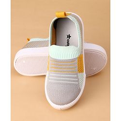 Cute Walk by Babyhug Slip On Casual Shoes with Stripe Detailing - Grey
