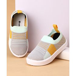 Cute Walk by Babyhug Slip On Casual Shoes with Stripe Detailing - Grey