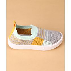 Cute Walk by Babyhug Slip On Casual Shoes with Stripe Detailing - Grey