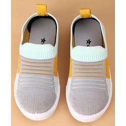 Cute Walk by Babyhug Slip On Casual Shoes with Stripe Detailing - Grey