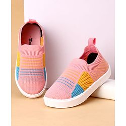Cute Walk by Babyhug Slip On Casual Shoes with Striped Design  - Pink