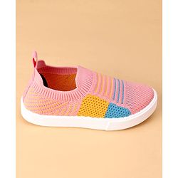 Cute Walk by Babyhug Slip On Casual Shoes with Striped Design  - Pink