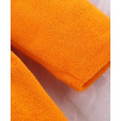 Babyhug Knit Full Sleeves Terry Bath Robe With Hood & Teddy Bear Embroidery - Green