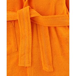 Babyhug Knit Full Sleeves Terry Bath Robe With Hood & Teddy Bear Embroidery - Green