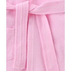 Babyhug Terry Knit Full Sleeves Bath Robe With Hood & Butterfly Embroidery - Pink