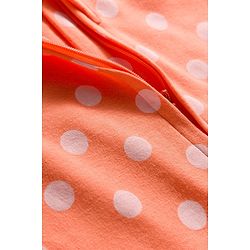 Babyhug Cotton Knit Full Sleeves Footed Sleepsuit With Polka Dot Print & Cap - Peach