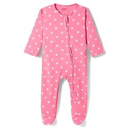 Babyhug Cotton Knit Full Sleeves Footed Sleepsuit With Polka Dots Print & Cap - Pink