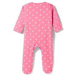 Babyhug Cotton Knit Full Sleeves Footed Sleepsuit With Polka Dots Print & Cap - Pink