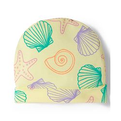 Babyhug Cotton Knit Full Sleeves Footed Sleepsuit With Star Fish Print & Cap - Light Yellow