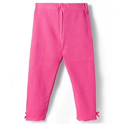 Babyhug Single Jersey Knit Full Sleeves Top & Leggings Set With Bow & Heart Print - Pink