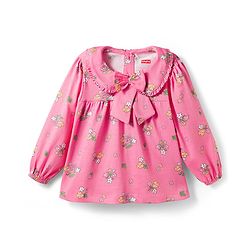 Babyhug Single Jersey Knit Full Sleeves Floral Printed Top & Leggings Set with Bow Applique - Pink