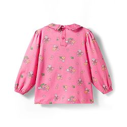 Babyhug Single Jersey Knit Full Sleeves Floral Printed Top & Leggings Set with Bow Applique - Pink