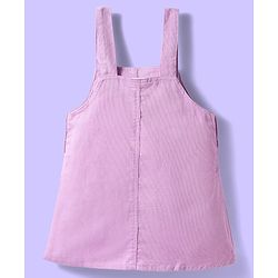 Babyhug 100% Cotton Woven Frock With Polka Dots Printed Inner Tee - Violet