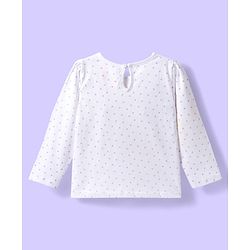 Babyhug 100% Cotton Woven Frock With Polka Dots Printed Inner Tee - Violet