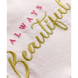 Babyhug Single Jersey Knit Full Sleeves Text Embroidery Top with Bow Applique & Leggings Set - Pink & White