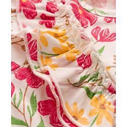Babyhug Single Jersey Knit Full Sleeves Top & Leggings Set With Floral Print - Multicolor