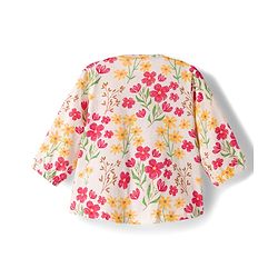 Babyhug Single Jersey Knit Full Sleeves Top & Leggings Set With Floral Print - Multicolor